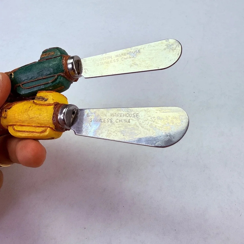 Boston Warehouse Golf Bag Cheese Spreaders Set of 2 Stainless Steel Novelty Gift